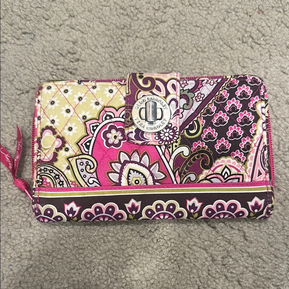 Vera Bradley Pink and Brown Quilted Wallet